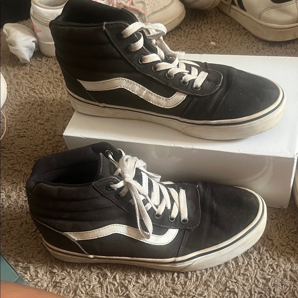 Black and White High-Top Vans